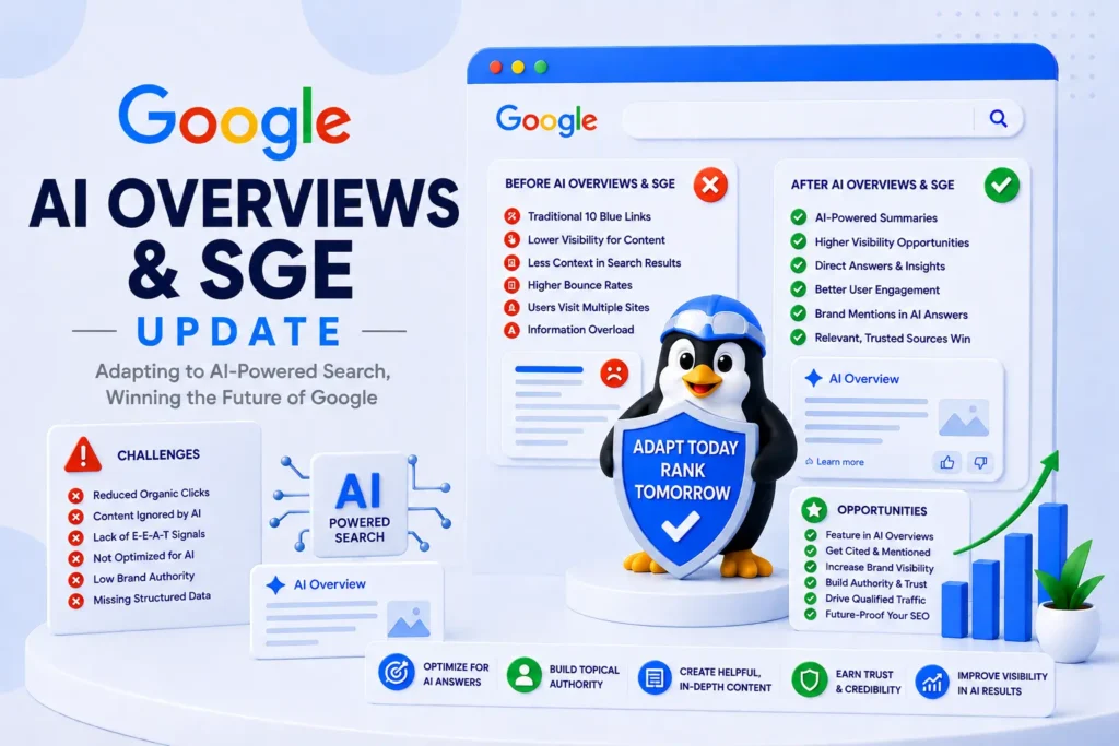 google AI overviews and SGE update